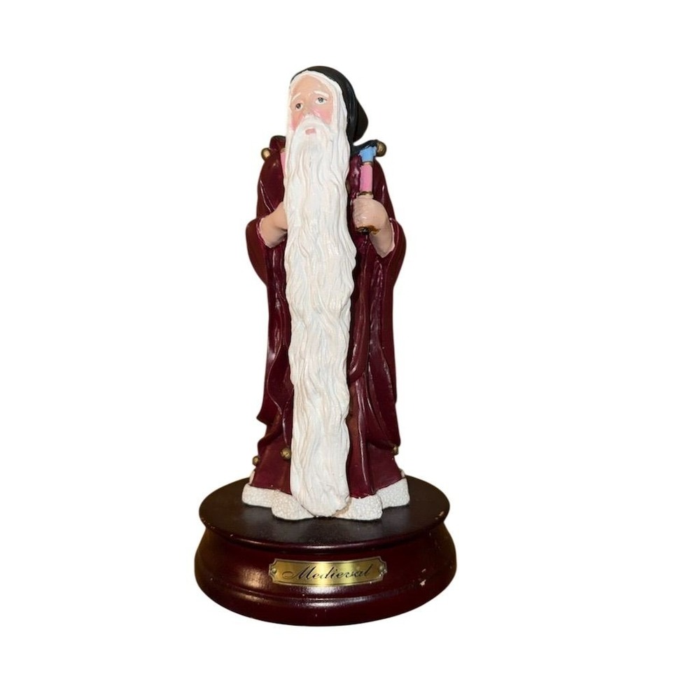 Duncan Royale‎ Medieval Santa Claus Figurine Music Box 11" Christmas Decor 1983